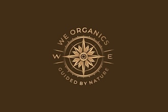 design timeless premium compass rose herbal beauty logo