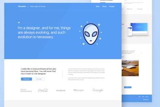 be your front end developer, designer make simple website