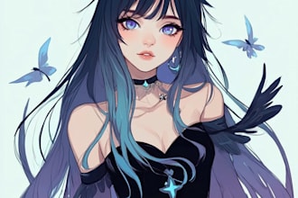 draw an anime character illustration for commercial use