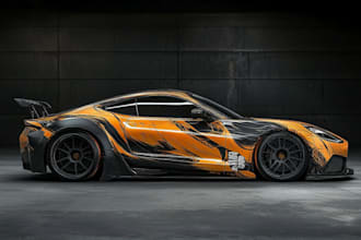 create a unique car wrap designs and mockups