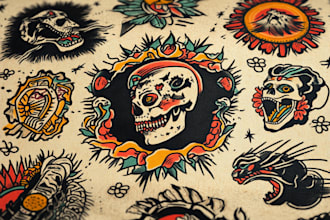 create a traditional or old school style tattoo design