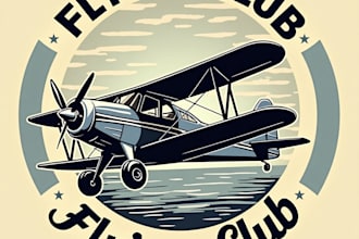 design high quality vintage flying club aviation logo with unlimited revision