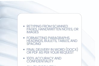 professionally retype images or handwritten pages