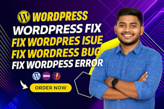 create wordpress website , fix wordpress issue wordpress bug fix wordpress error