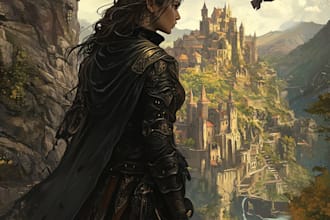 draw fantasy illustration book cover for you