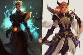 draw original fantasy characters, concept art, fanart