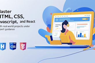 provide guided javascript, web development tutoring with real projects