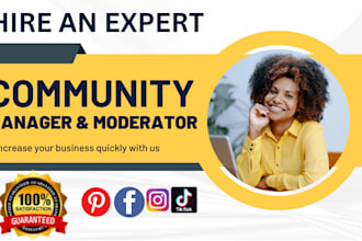 be your social media manager, community manager, circle so, admin or moderator