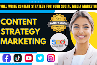 write content strategy for website, social media marketing content, SEO strategy