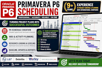 create and manage your primavera p6 project schedule