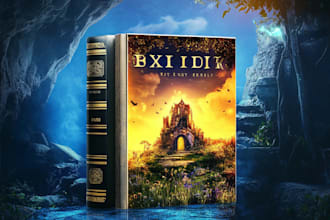 make a fantasy book cover design or book cover illustration