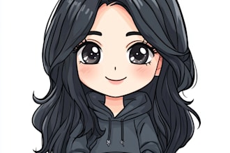 draw a character reference sheet in a cute anime manga style