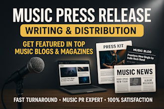write a powerful music press release and distribute it to top music outlets