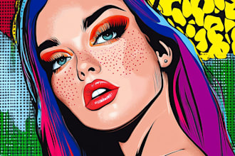 draw pop art portrait in roy lichtenstein style