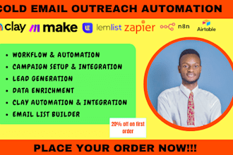 setup lemlist reachinbox clay com make n8n zapier airtable cold email outreach