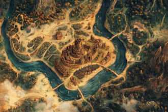 draw a custom map for fantasy, scifi, book or boardgame