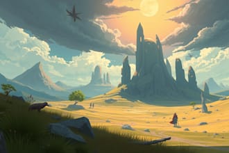create concept art, fantasy landscapes, background scenes
