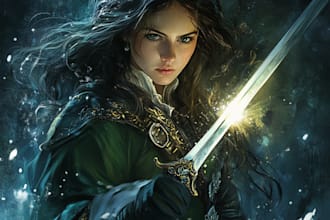 create a stunning fantasy or scifi book cover for you