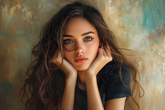 realistic digital portrait art in oil painting style