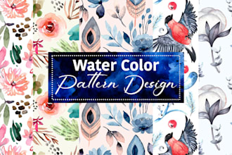 design seamless watercolor patterns for fabric, wallpaper, or print