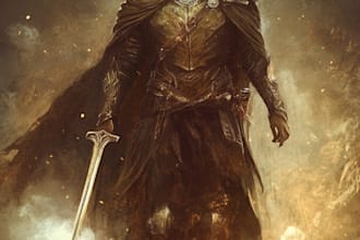drawing a fantasy, dark fantasy character concept