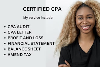 audit financial statement US CPA, sign CPA letter, income verification letter