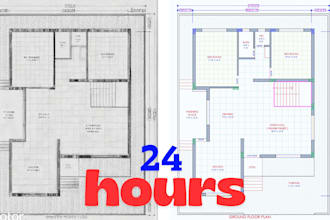 trace hand drawn sketches to precise autocad dwg drawings