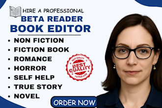 edit, format, proofread, beta read your fiction story nonfiction book, novel