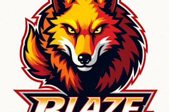 design high quality blaze wolf mascot logo with fastest delivery
