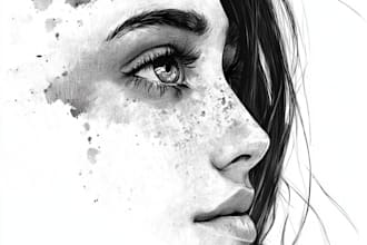 draw simple black and white illustration