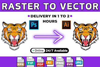 do vector tracing and convert png logo to vector file, svg in adobe illustrator
