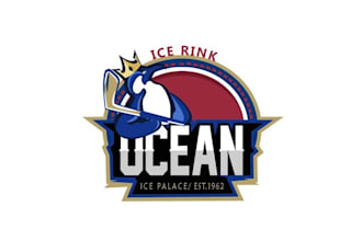 design creative modern ocean ice palace logo