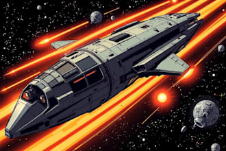 design a spaceship, sci fi, vehicle illustration and sci fi art