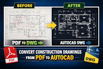 do PDF to autocad conversion of construction drawings