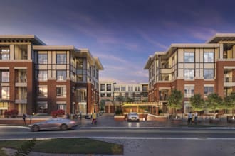 redesign real estate complex building exterior, renew landscape,house elevation