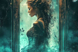 do book cover design, fantasy book cover illustration in my style