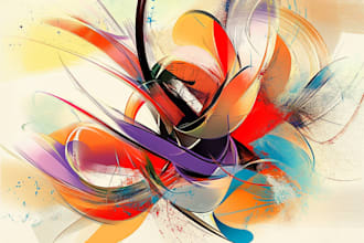 create abstract geometric digital art