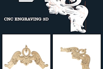 create detailed 3d ornamental designs for cnc wood carving