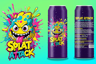 design creative beverage, beer, energy drink, soda can label