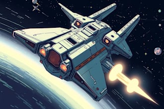 design a spaceship, sci fi illustration and sci fi art
