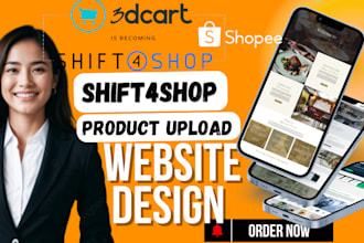 design customize 3dcart shift4shop website product upload product listing