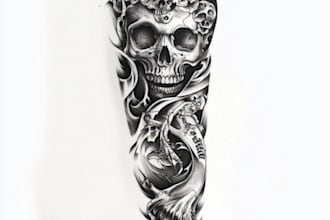 totally hand draw a custom tattoo sleeve design