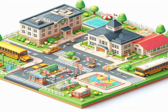 draw a unique vector or isometric map