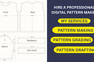 make custom digital sewing pattern with grading in multiple sizes