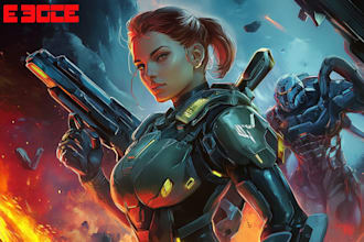 create a sci fi character illustration or sci fi character