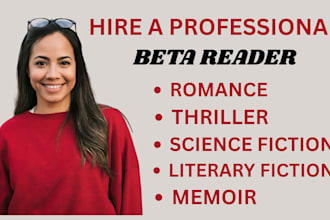 beta read your fiction novel developmental editing