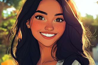 draw you a beautiful portrait in disney cartoon style