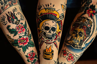 create awesome old school tattoo style design