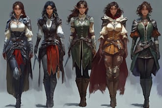 draw original fantasy characters, concept art