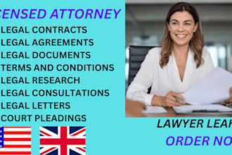 draft legal agreements, contracts, motions, lawsuits, appeals, services and nda